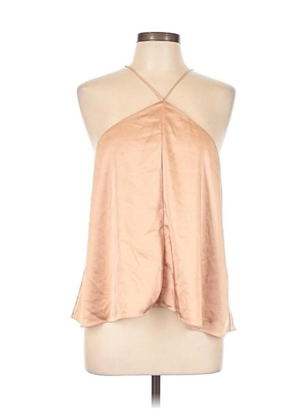 Obando Collective Champagne Pink Sleeveless Halter Satin Top